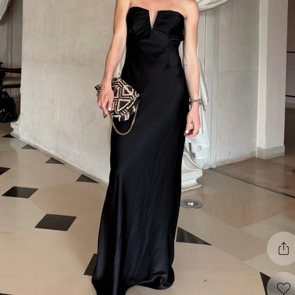 12th Tribe Black Strapless Gown